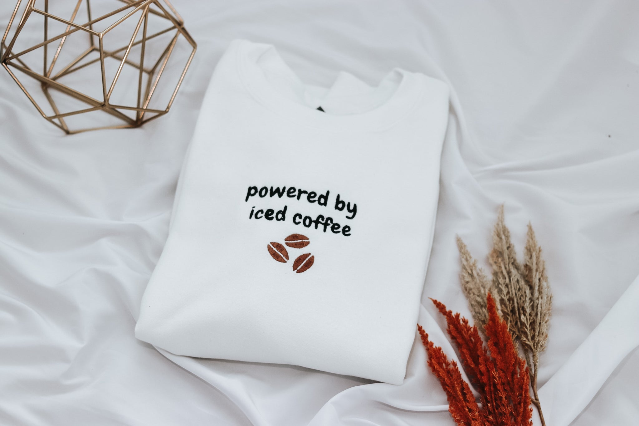 Powered by Iced Coffee Embroidered Crewneck