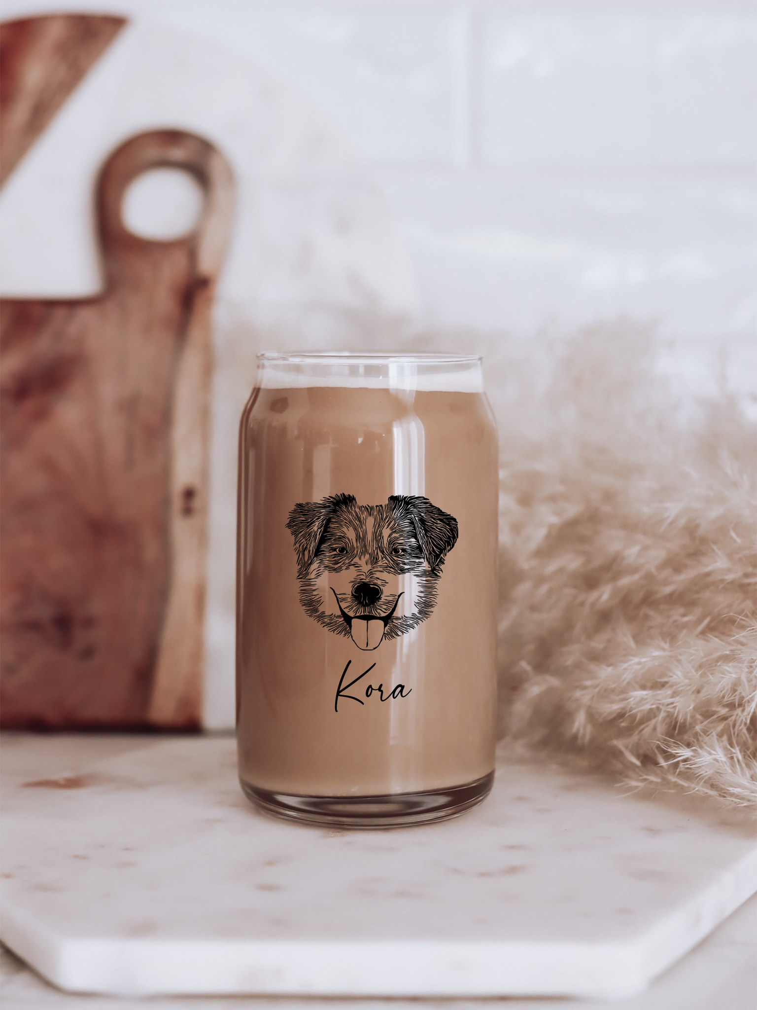 Customized Pet Portrait Glass Can Cup